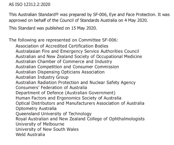 signatories to AS ISO 12312.2